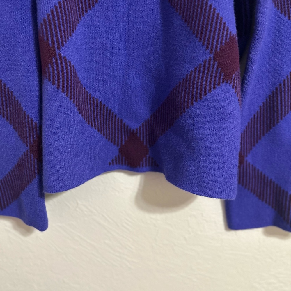 Ann Taylor Butterfly Pullover Sweater Sz M/L Blue Purple Tight Knit Top Blouse‎ - Picture 4 of 8